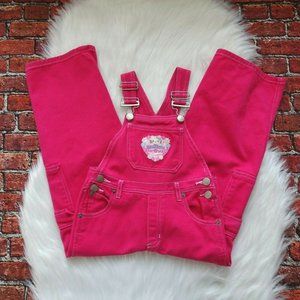 Sanrio Hello Kitty Pink Denim Overalls One-Piece Outfit Cargo 90s Girl's M 5/6
